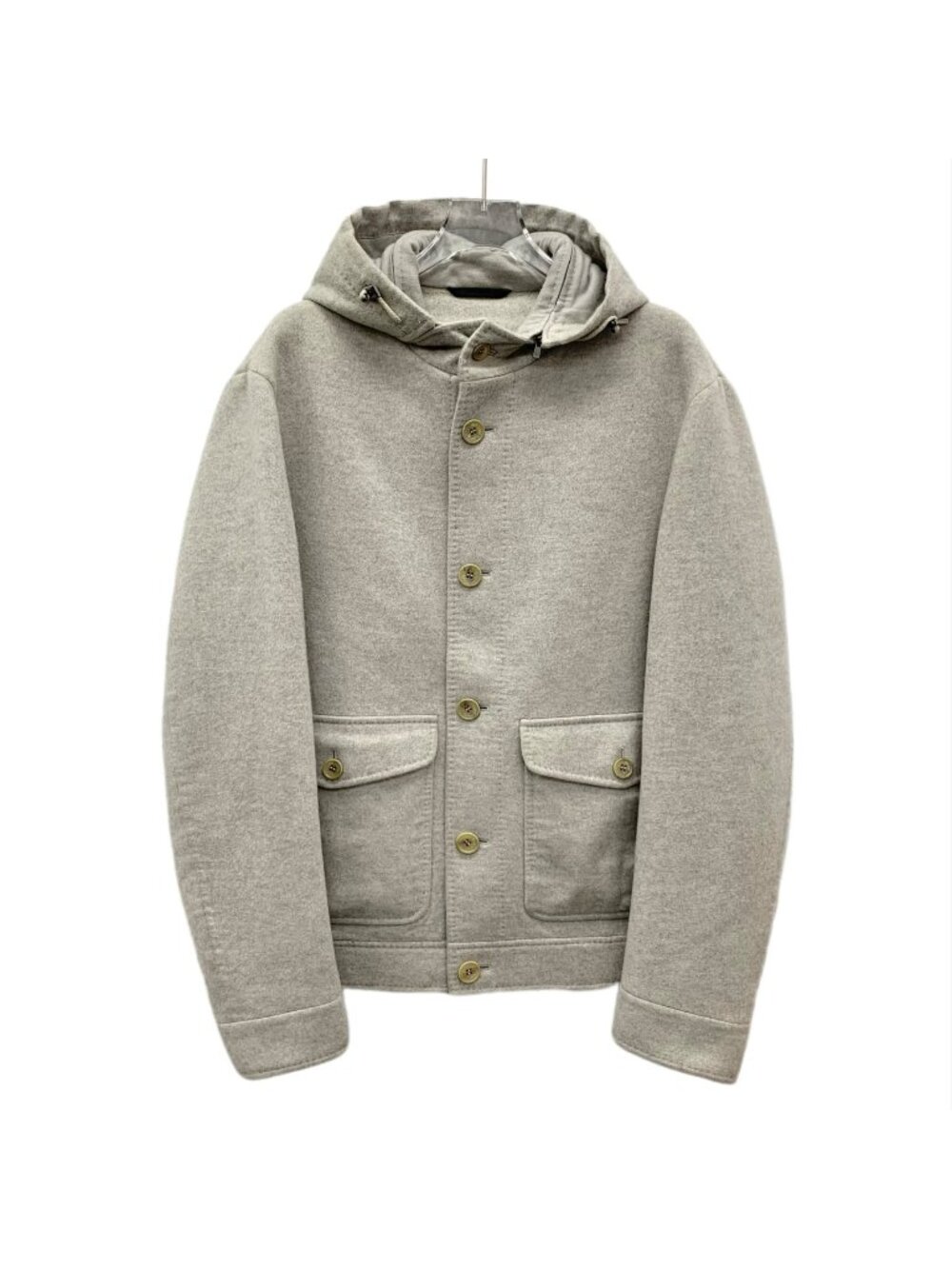 Loro Piana Light Grey Cashmere Hooded Jacket